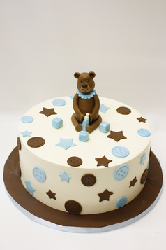 Chocolate Bear & Dots Cake