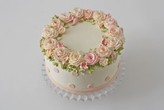 Pink Floral Crown Cake
