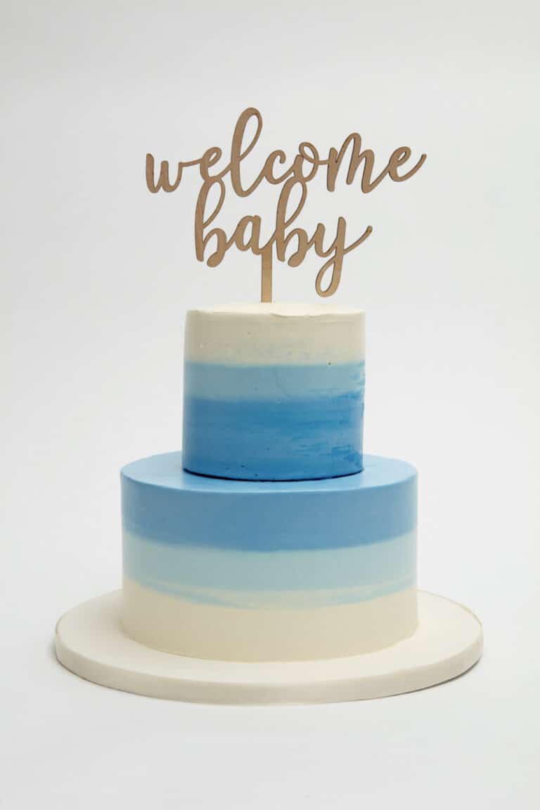 Blue Watercolor Ombre Your Topper Cake