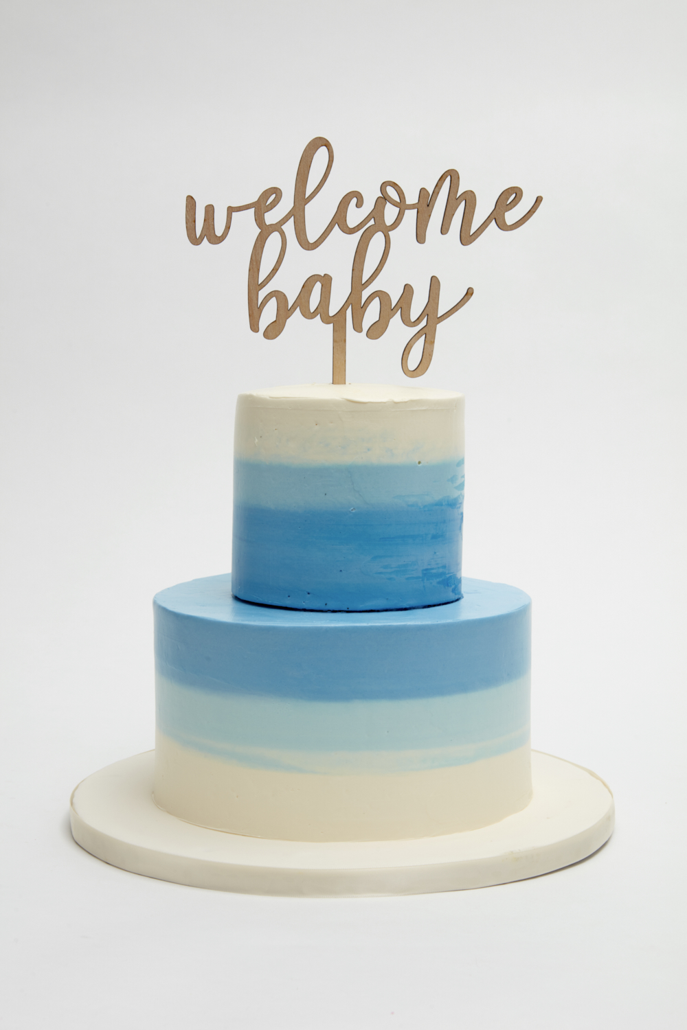 Blue Watercolor Ombre Your Topper