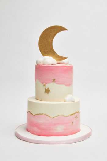 Gold Moon and Stars Cake