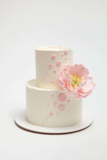 Polka Dot Peony Cake