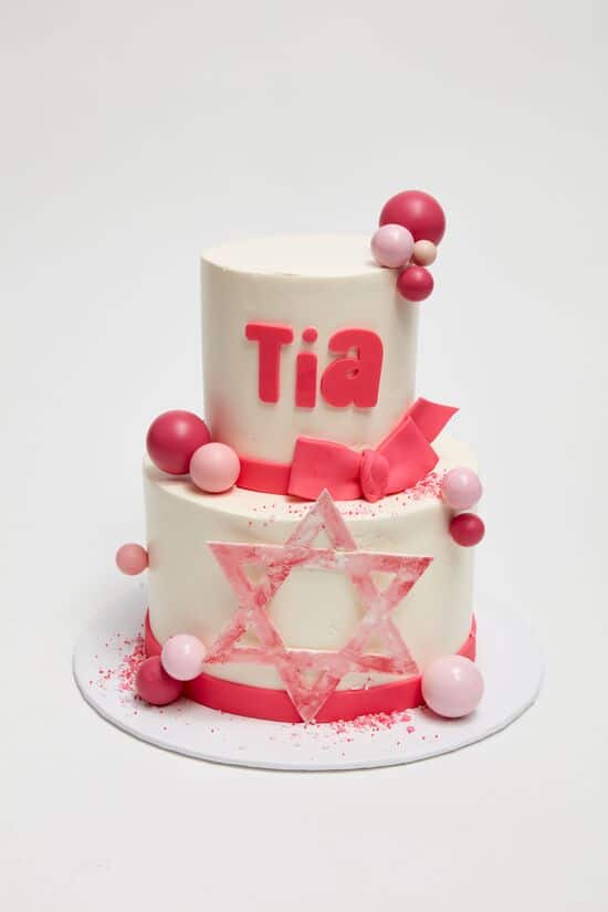Watercolor Star of David Cake
