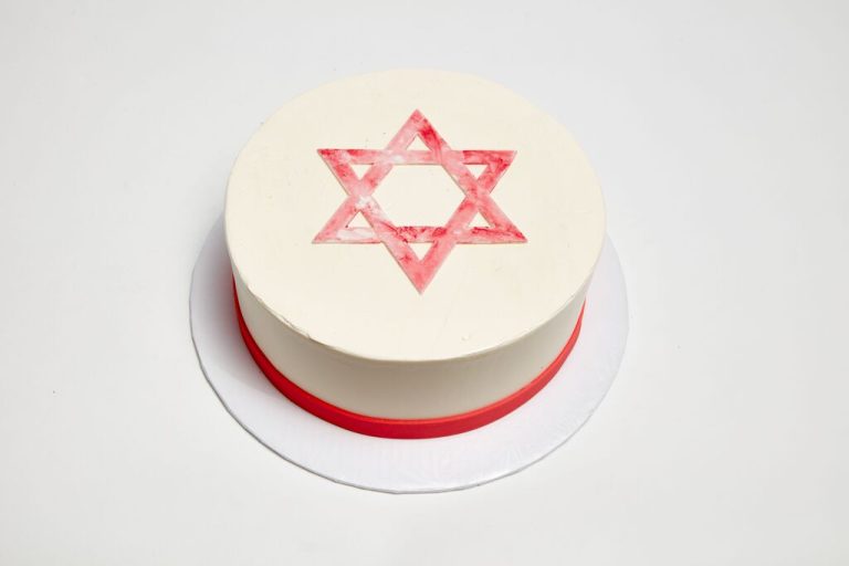 Watercolor Star of David Cake