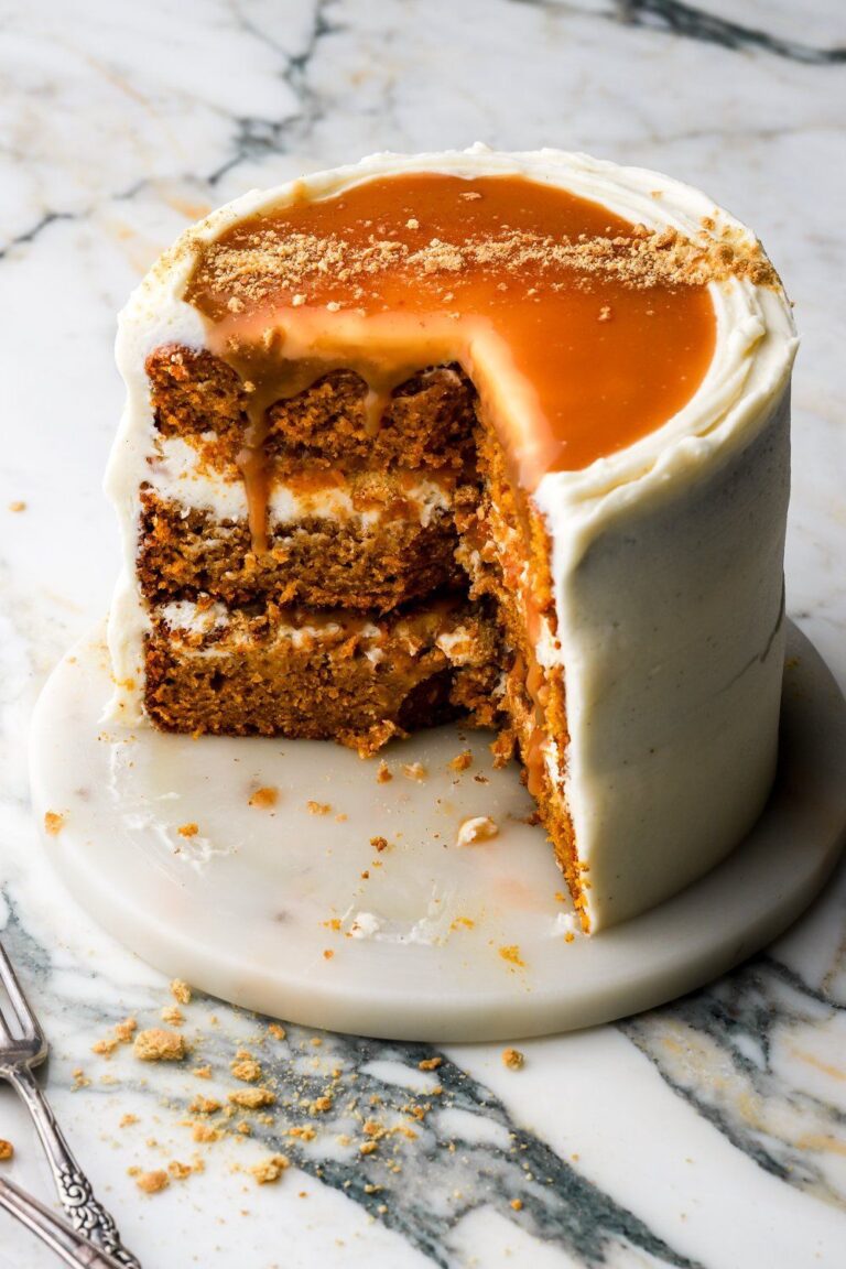 Pumpkin Spice Cake with Salted Caramel