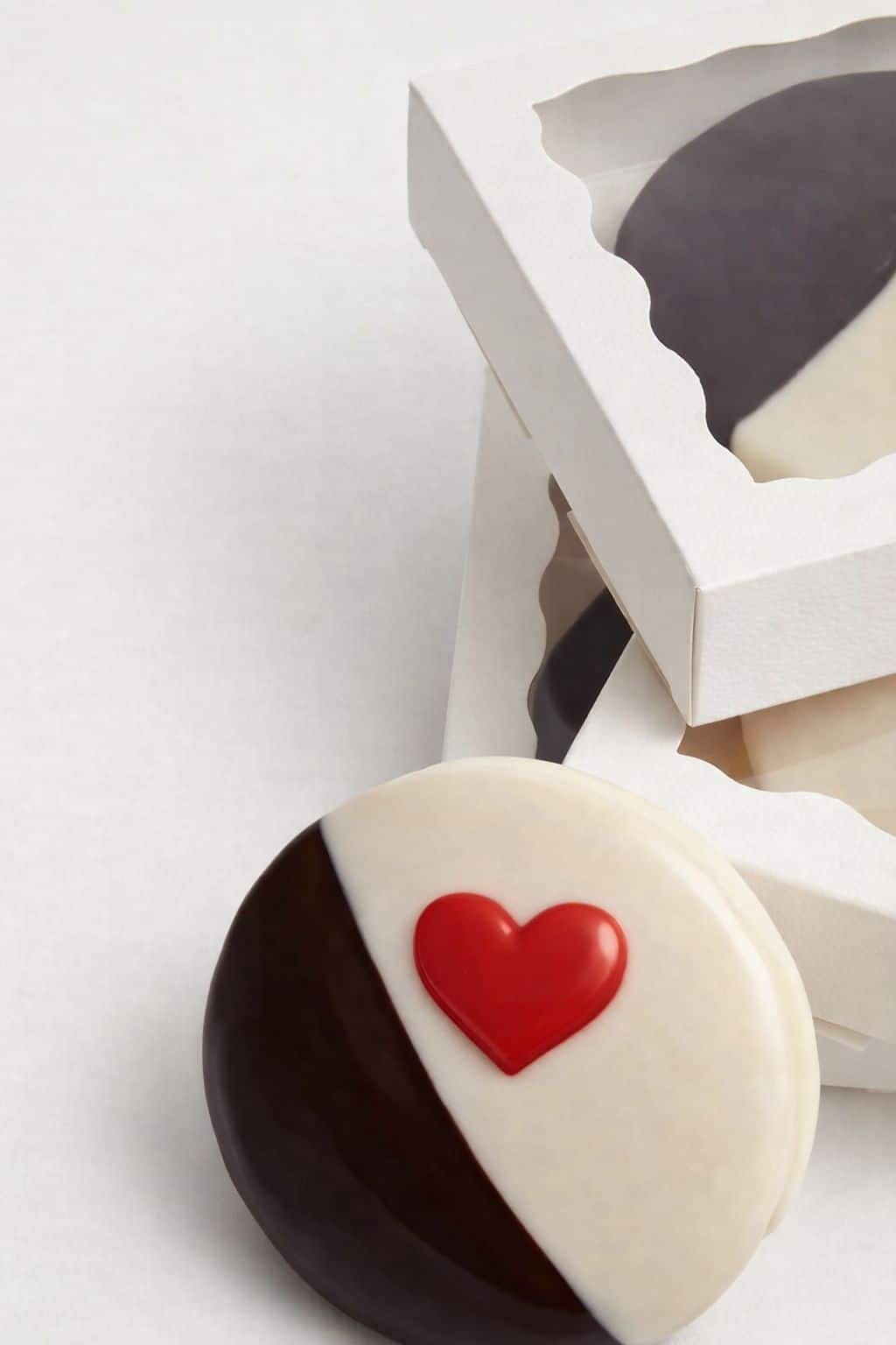 Dozen Black and Whites with Hearts